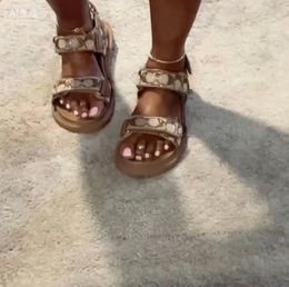 Slippers Sandals Women Slides Fashion Womens Leather Letter Printed Flat Summer Sandals 35328 27773 35434