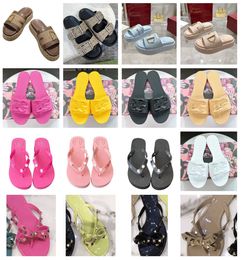 High Sandals Women Slides Fashion Womens Classic Leather Letter Printed Flat Summer Sandals Slippers 31428 35670