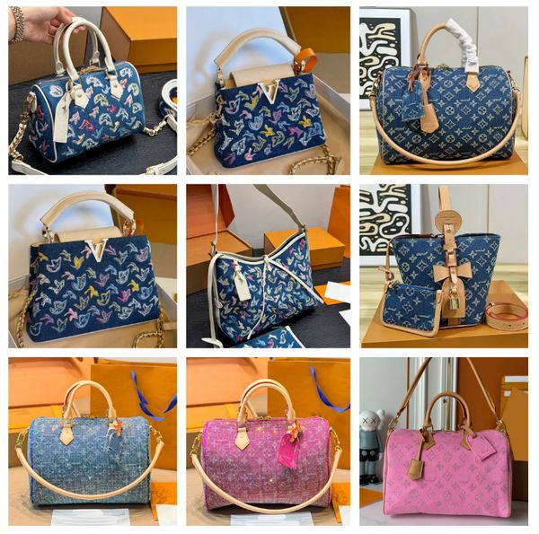 Monogram Women's Canvas Pillow Handbag Purse Shell bag Tote Bags Women Handbags Fashion Shopping Bags Washing Bags 34468