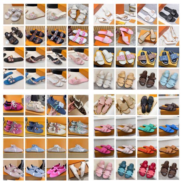 Slippers Slides Shoes Classics Sandal Men Women Couple Models Summer Leather Casual Shoes 35619 35424 35286 36148